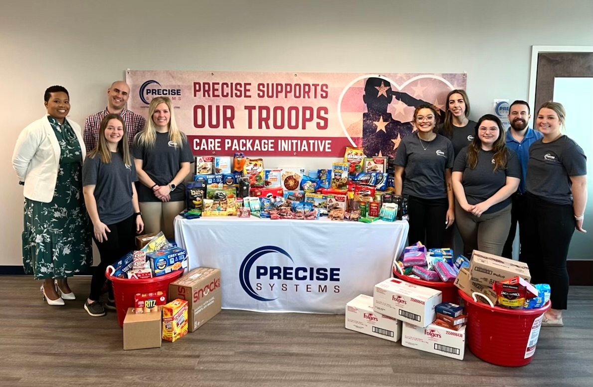 Precise employees with Support Our Troops donations
