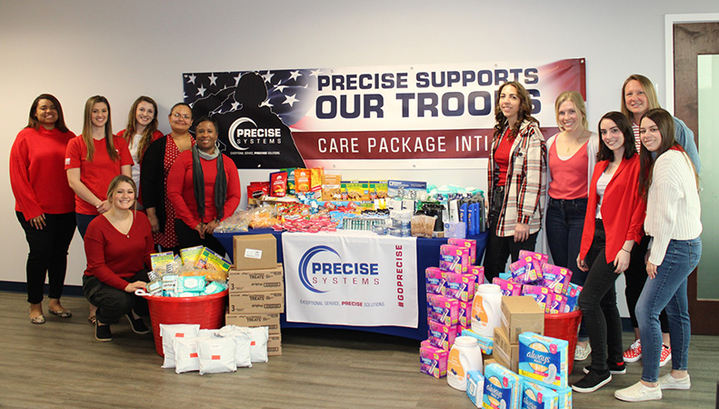 Employees donating care packages for our troops